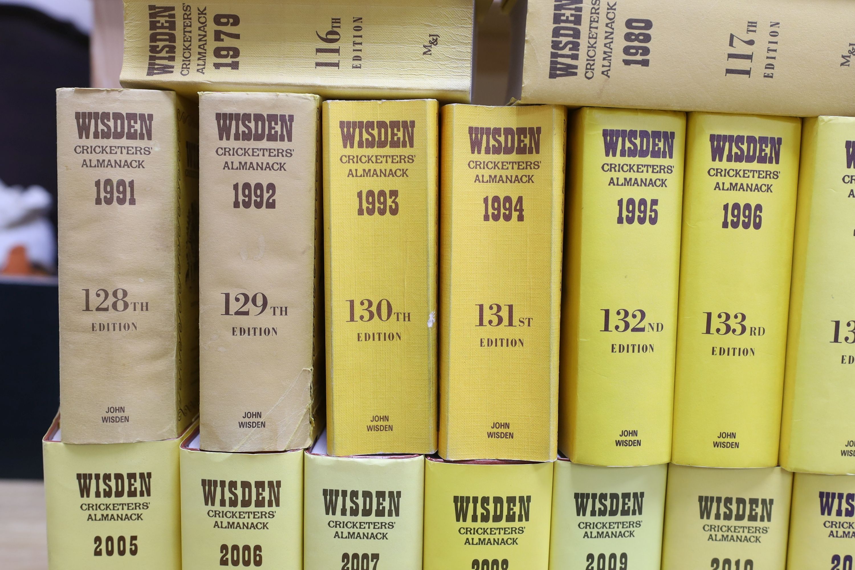 A run of cricket Wisden Almanacks, 1978-2020